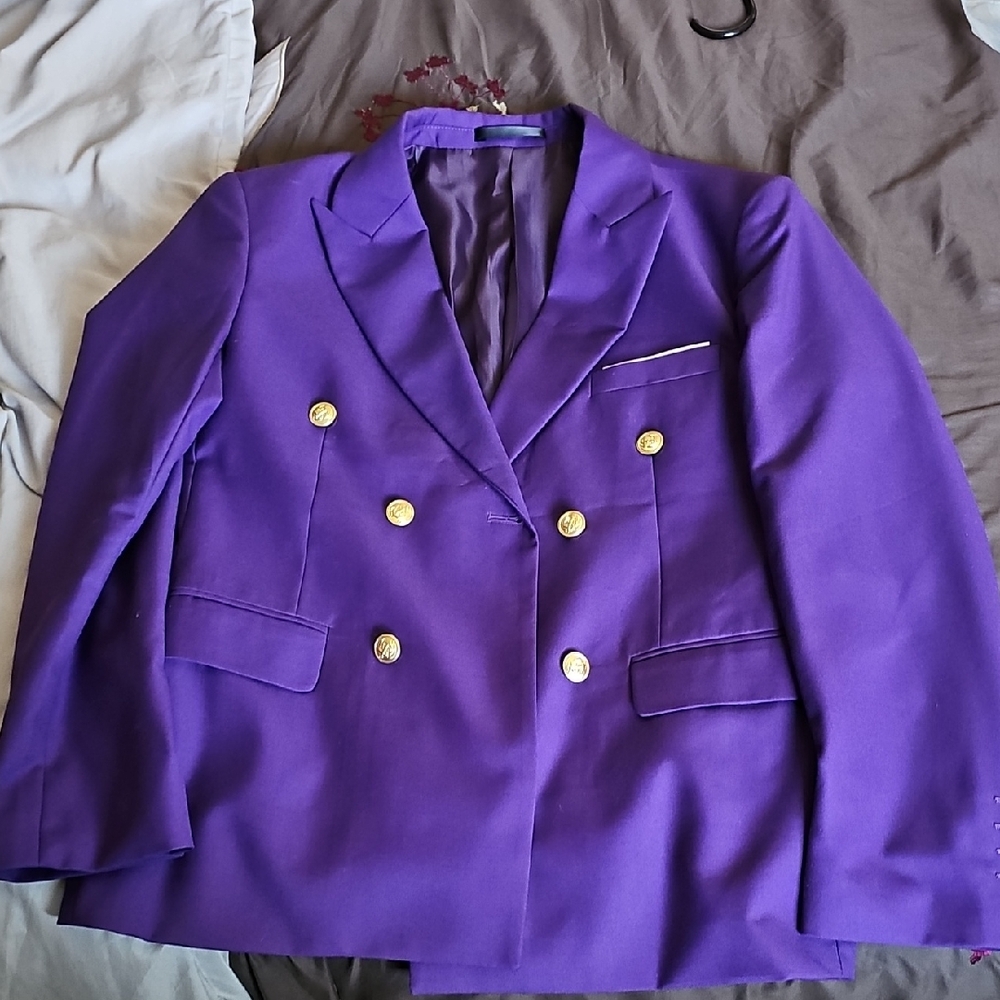 Elegant Purple Double-Breasted Men's Suit